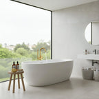 Circular Freestanding Floor Mount Tub Filler with Handshower-TF021304