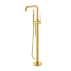 Circular Freestanding Bathtub Faucet With Brass Tripod Installation-TF021305 Brushed Gold
