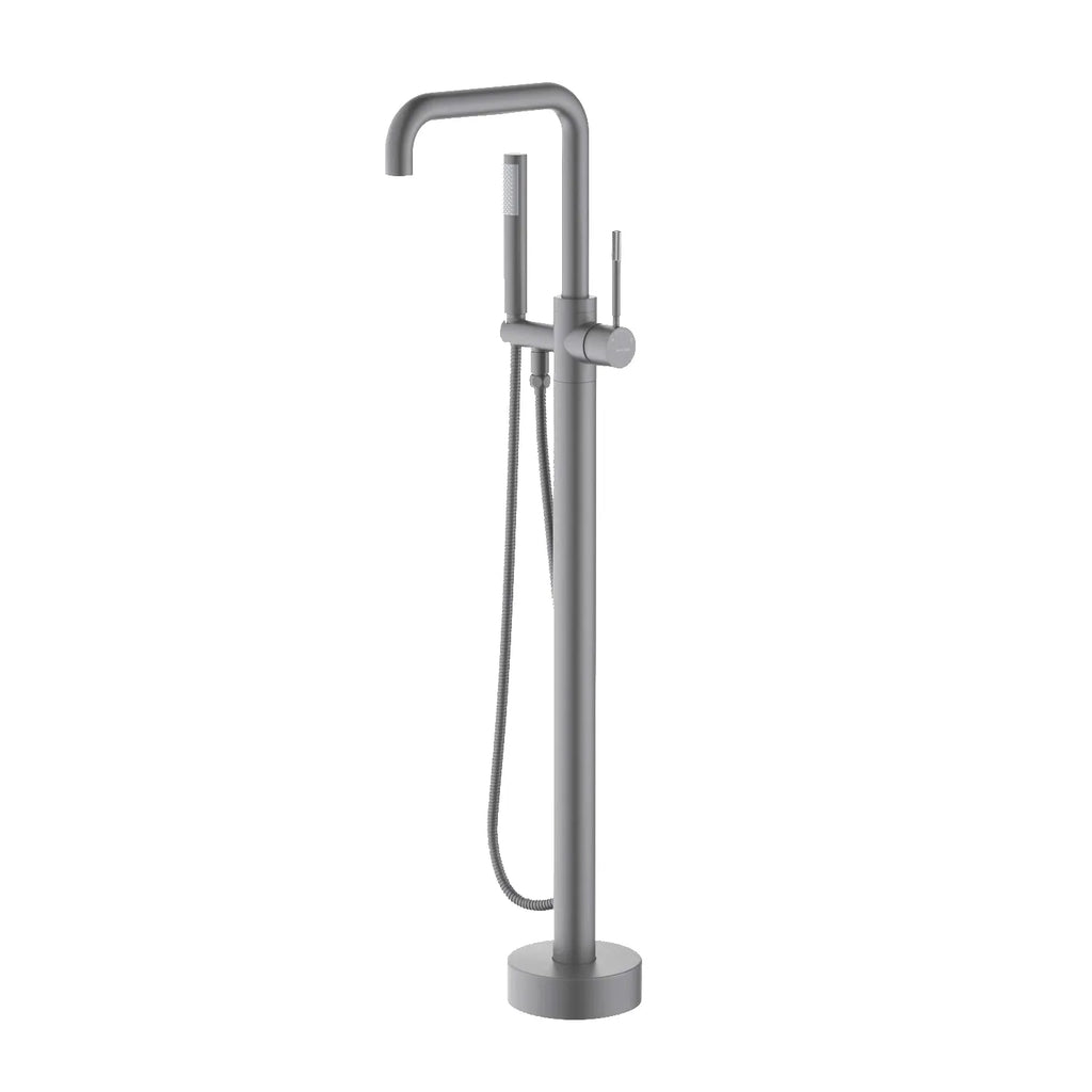 Circular Freestanding Bathtub Faucet With Brass Tripod Installation-TF021305 Brushed Gun Metal
