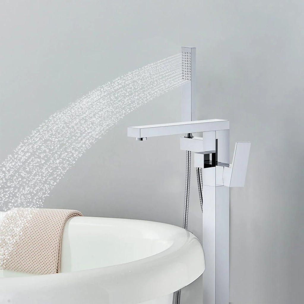 Freestanding bathtub faucet with hand shower TF021400