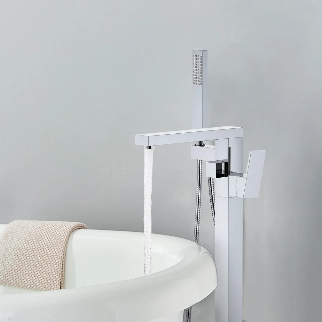 Freestanding bathtub faucet with hand shower TF021400