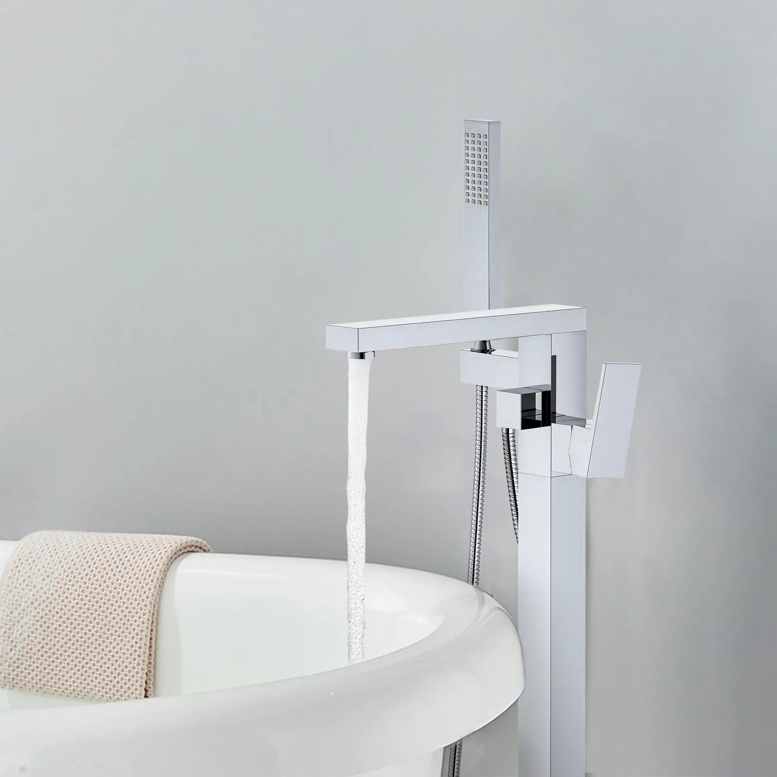 Freestanding bathtub faucet with hand shower TF021400