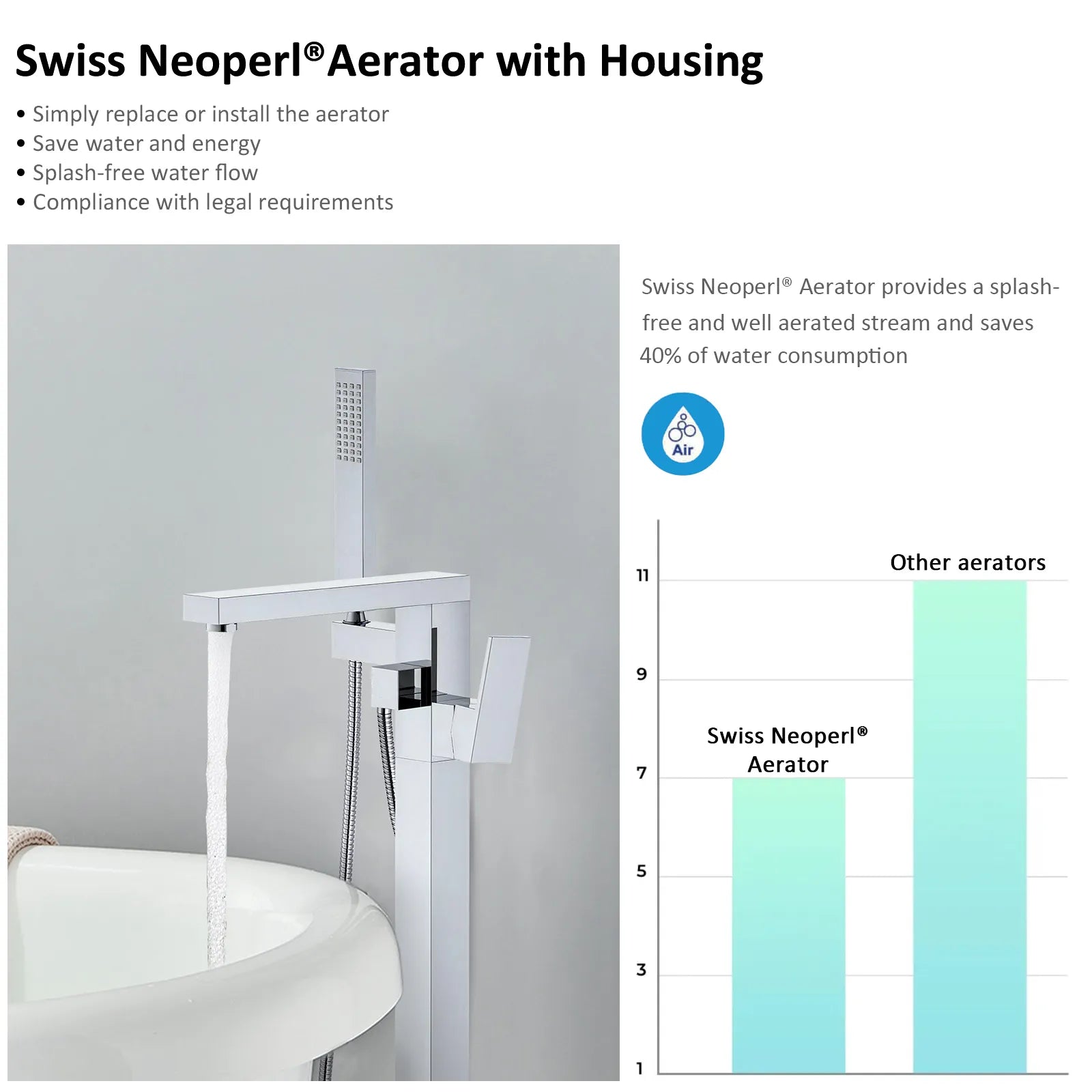 Freestanding bathtub faucet with hand shower TF021400