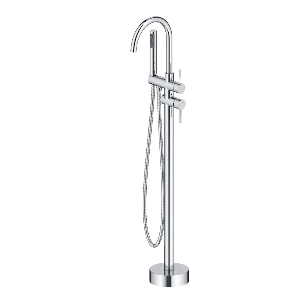 Circular Free Standing Bathtub Faucet with Hand Shower TF021404 Chrome