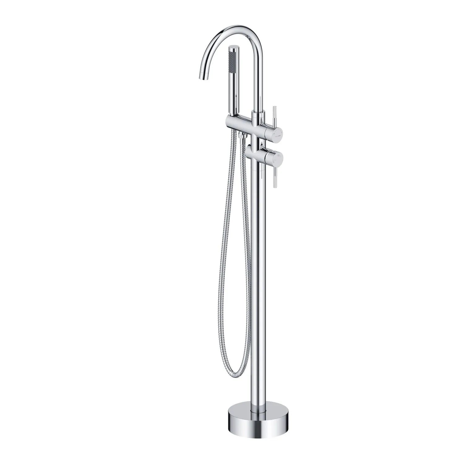 Circular Free Standing Bathtub Faucet with Hand Shower TF021404 Chrome