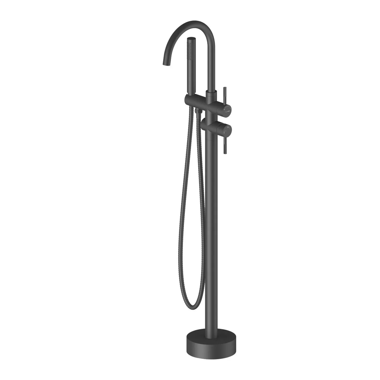 Circular Free Standing Bathtub Faucet with Hand Shower TF021404 Matte Black
