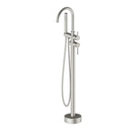 Freestanding Bathtub Floor Mounted Faucet with Hand Shower – Dual Outlet – TF021406 Brushed Nickel