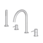 MAXTOR 4 Holes Deck Mounted Bathtub Faucet – Solid Brass with Hand Shower – TF2004 Brushed Nickel