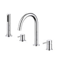 MAXTOR 4 Holes Deck Mounted Bathtub Faucet – Solid Brass with Hand Shower – TF2004 Chrome