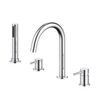 MAXTOR 4 Holes Deck Mounted Bathtub Faucet – Solid Brass with Hand Shower – TF2004 Chrome