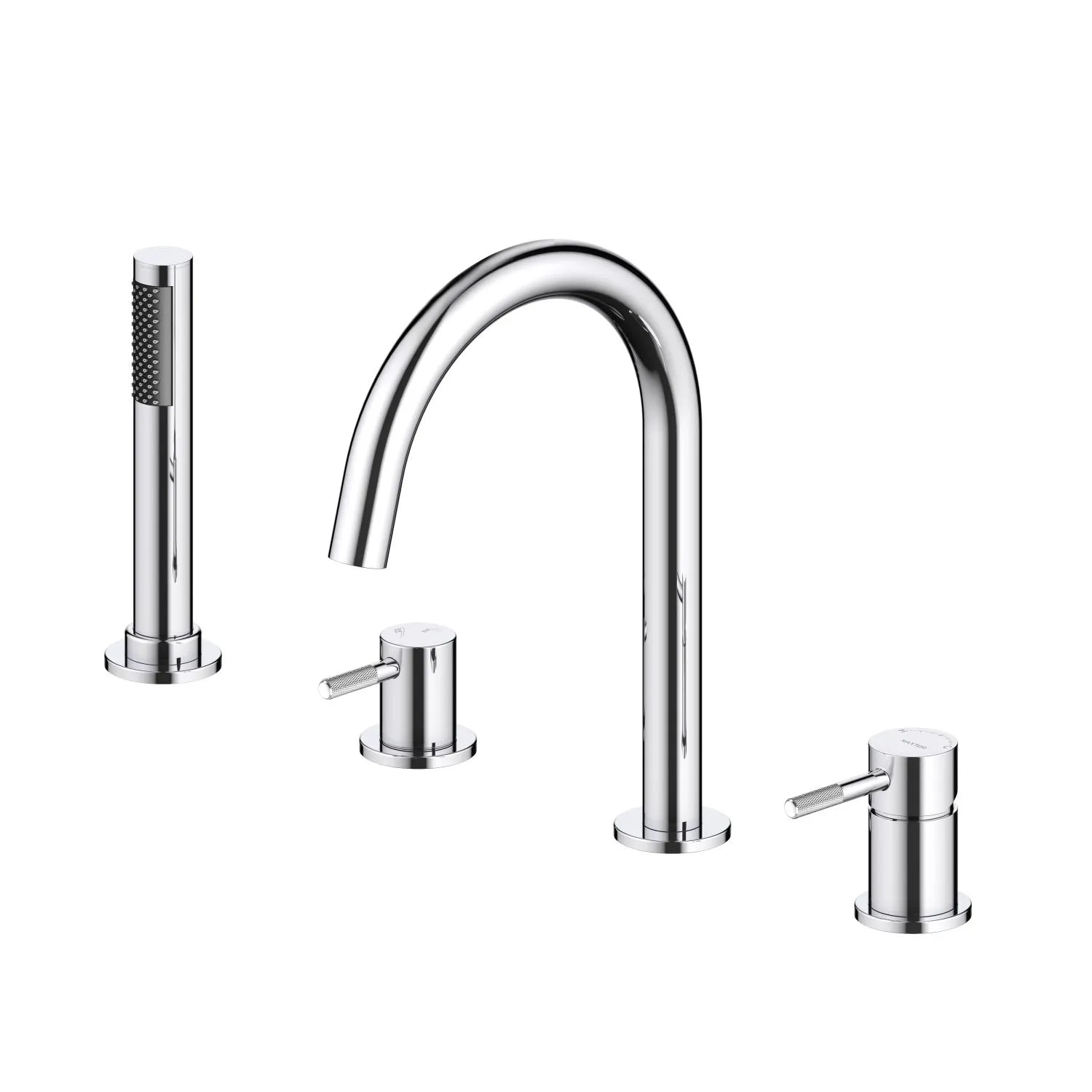 MAXTOR 4 Holes Deck Mounted Bathtub Faucet – Solid Brass with Hand Shower – TF2004 Chrome