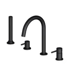 MAXTOR 4 Holes Deck Mounted Bathtub Faucet – Solid Brass with Hand Shower – TF2004 Matte Black