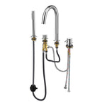 2-Way Deck Mounted Bathtub Faucet with Hand Shower – 4-Hole Roman Tub Filler – TF2006 Chrome