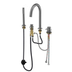 2-Way Deck Mounted Bathtub Faucet with Hand Shower – 4-Hole Roman Tub Filler – TF2006 Brushed Gun Metal