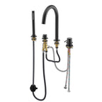 2-Way Deck Mounted Bathtub Faucet with Hand Shower – 4-Hole Roman Tub Filler – TF2006 Matte Black