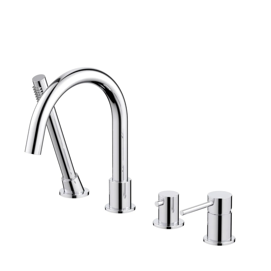 Circular Deck Mounted Bathtub Faucet with Hand Shower-TF20104 Chrome