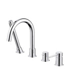 Circular Deck Mounted Bathtub Faucet with Hand Shower-TF20104 Chrome