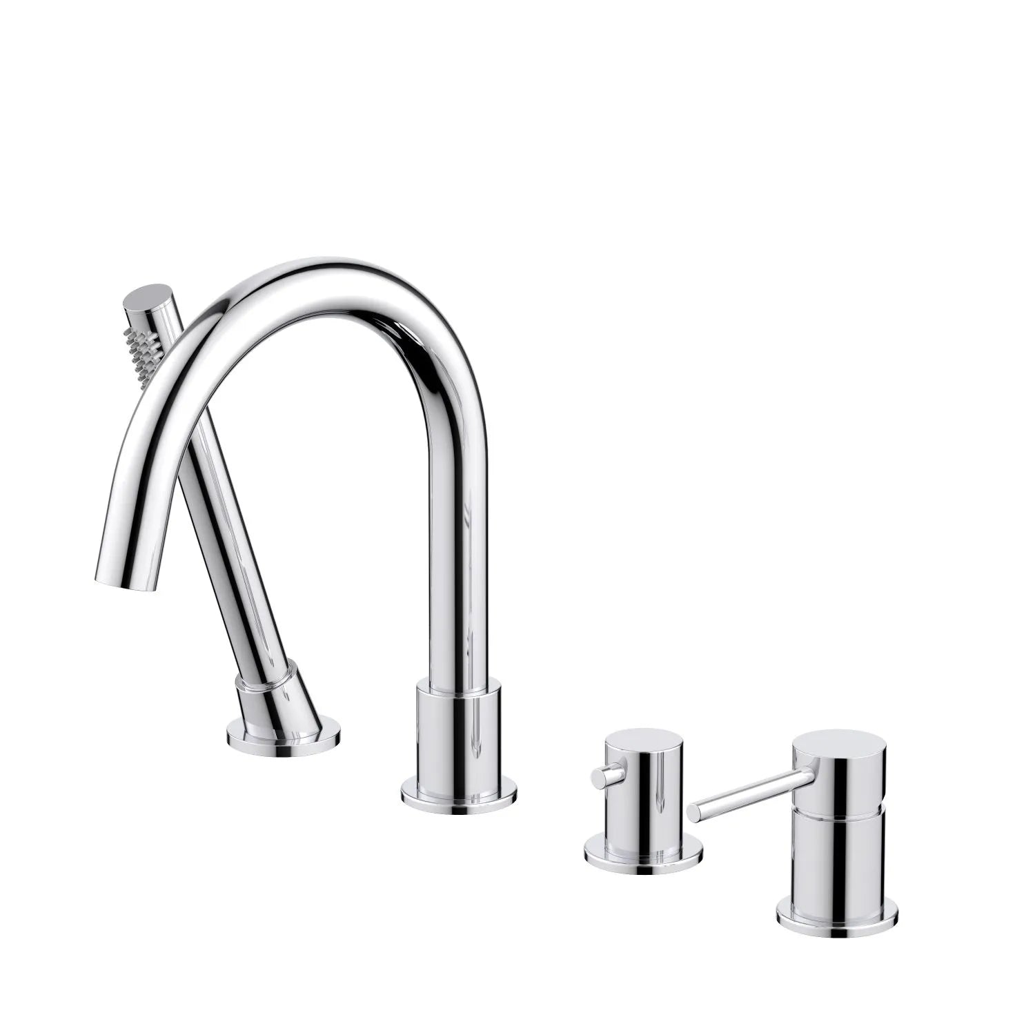 Circular Deck Mounted Bathtub Faucet with Hand Shower-TF20104 Chrome