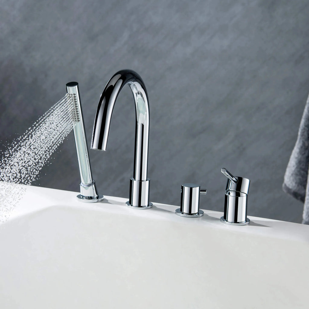 Circular Deck Mounted Bathtub Faucet with Hand Shower-TF20104