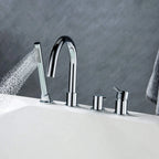 Circular Deck Mounted Bathtub Faucet with Hand Shower-TF20104