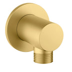 Round Brass Wall Elbow Outlet – 1/2" Male Inlet & Outlet – WE01 Brushed Gold