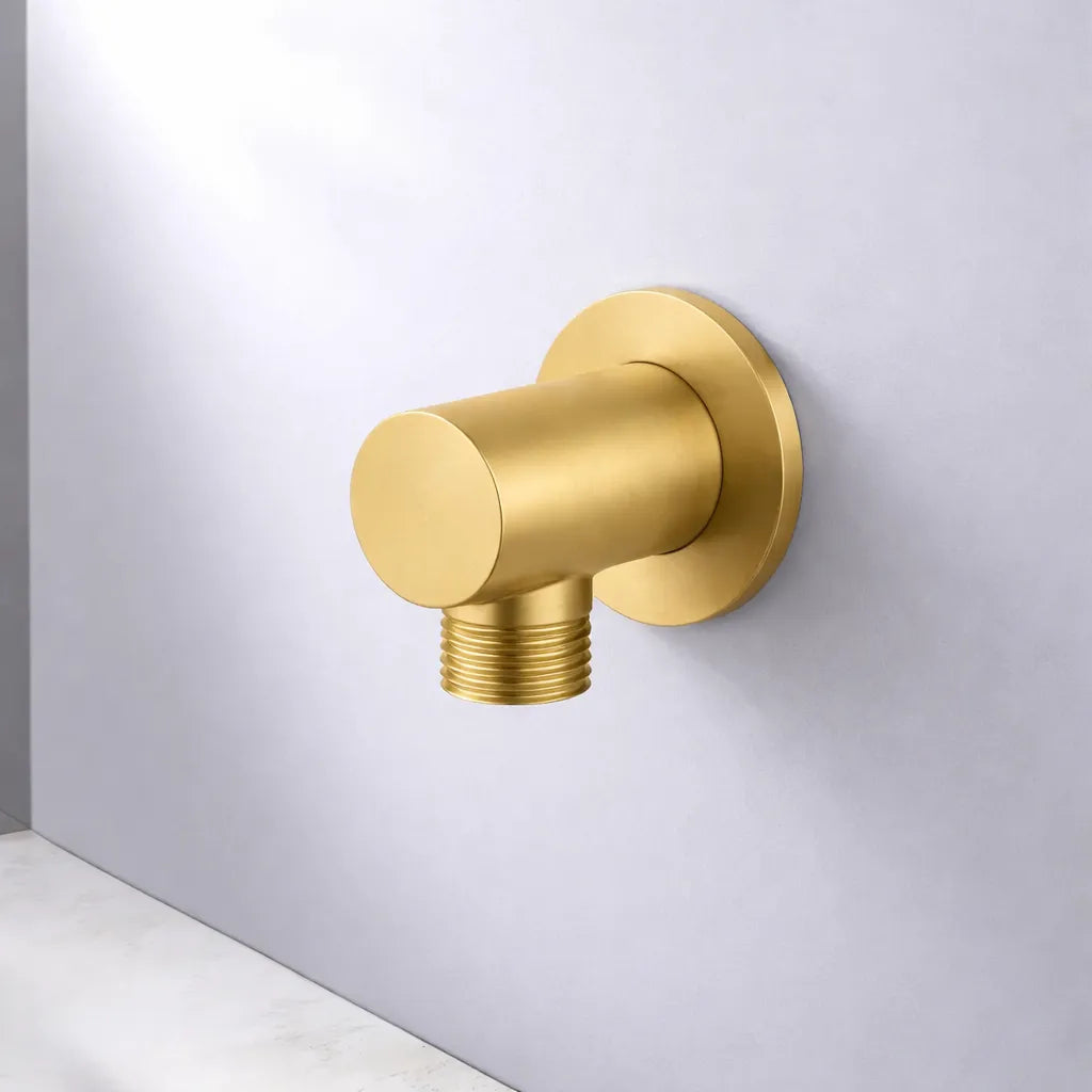 Round Brass Wall Elbow Outlet – 1/2" Male Inlet & Outlet – WE01