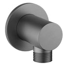 Round Brass Wall Elbow Outlet – 1/2" Male Inlet & Outlet – WE01 Brushed Gun Metal