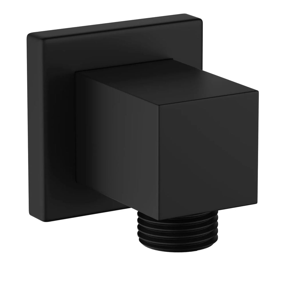 Square Brass Wall Elbow Outlet – 1/2" Male Inlet & Outlet – WE02 Matte Black