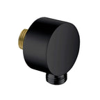 Round Brass Wall Elbow Outlet – 1/2" Male Inlet & Outlet – WE03 Matte Black