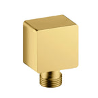 Square Brass Wall Elbow Outlet – 1/2" Male Inlet & Outlet – WE04 Brushed Gold