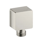 Square Brass Wall Elbow Outlet – 1/2" Male Inlet & Outlet – WE04 Brushed Nickel