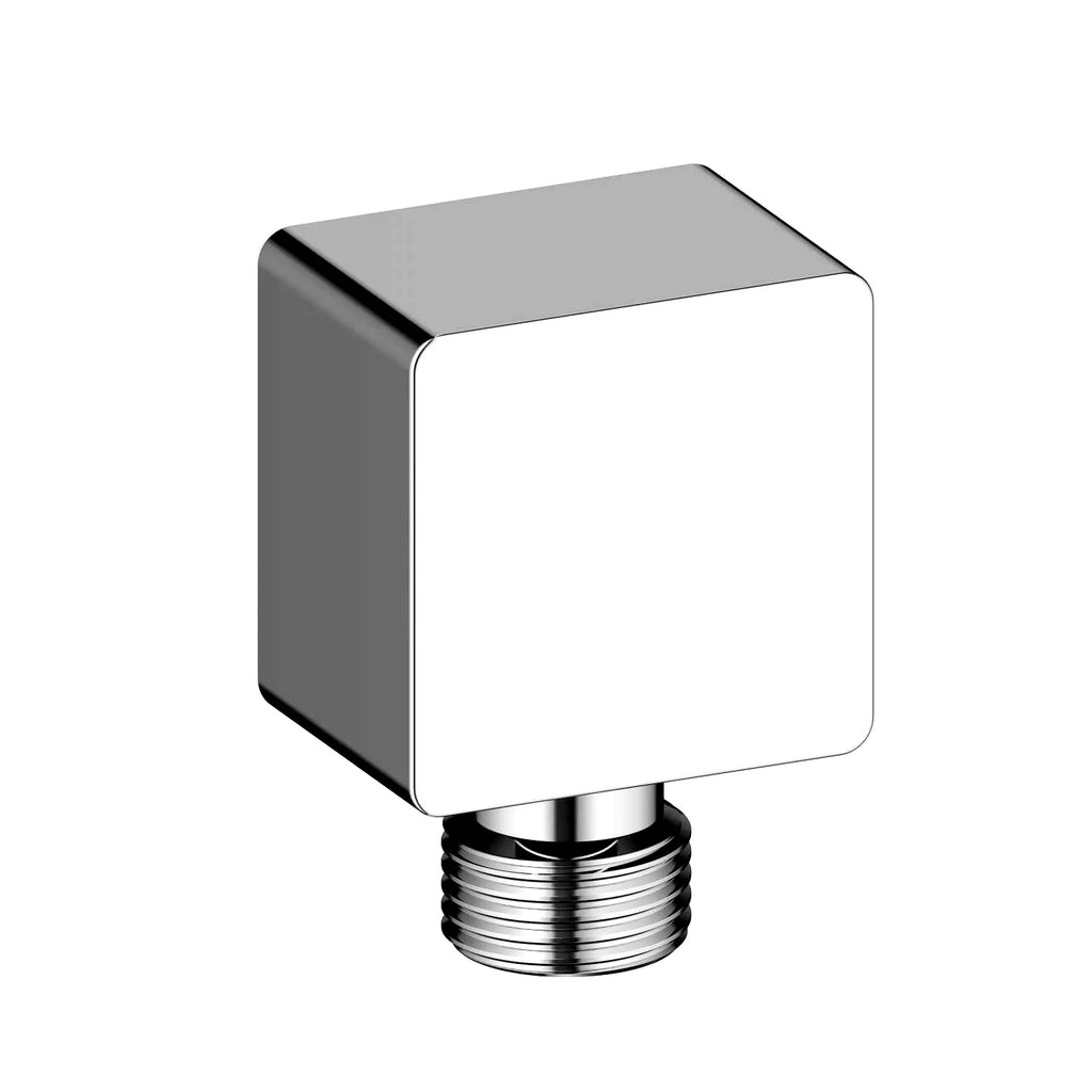 Square Brass Wall Elbow Outlet – 1/2" Male Inlet & Outlet – WE04 Chrome