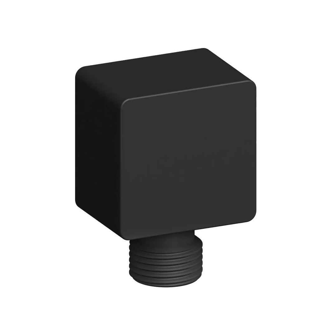 Square Brass Wall Elbow Outlet – 1/2" Male Inlet & Outlet – WE04 Matte Black