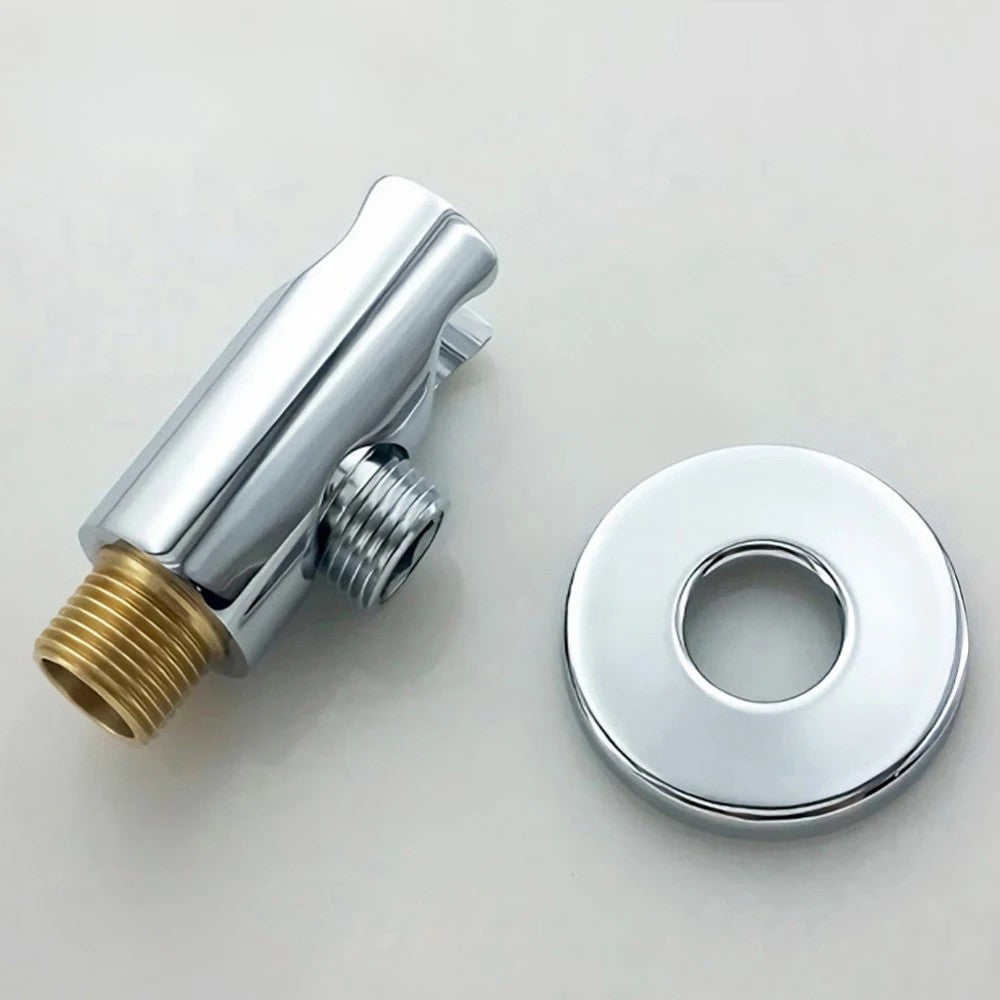 Brass Wall Elbow with Shower Holder – 1/2" Male Inlet & Outlet – WE05