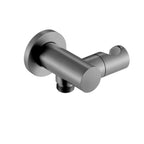 Brass Wall Elbow with Adjustable Shower Holder – 1/2" Male Inlet & Outlet – WE09 Brushed Gun Metal