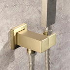 Square Brass Wall Elbow with Adjustable Shower Holder – 1/2" Male Inlet & Outlet – WE10