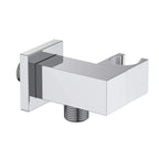 Square Brass Wall Elbow with Adjustable Shower Holder – 1/2" Male Inlet & Outlet – WE10 Chrome
