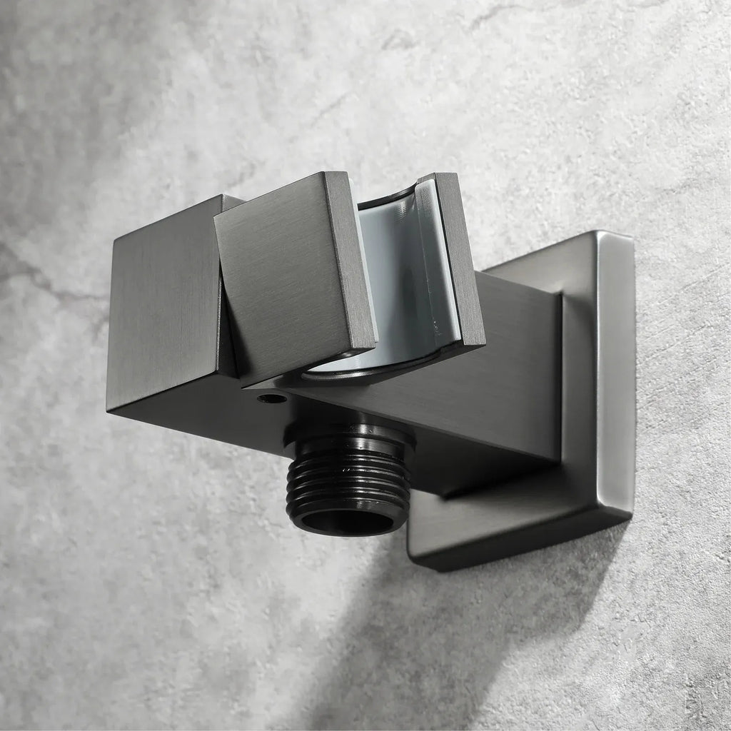 Square Brass Wall Elbow with Adjustable Shower Holder – 1/2" Male Inlet & Outlet – WE10