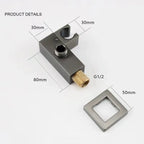 Square Brass Wall Elbow with Adjustable Shower Holder – 1/2" Male Inlet & Outlet – WE10