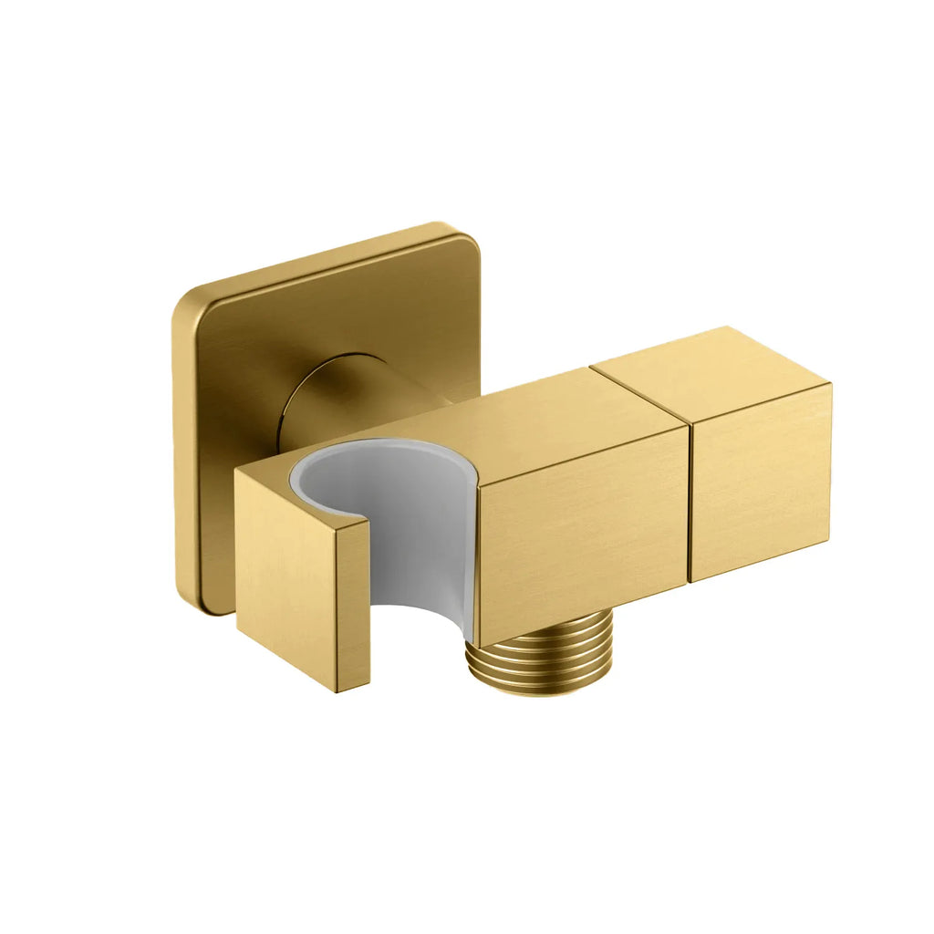 Shattaf Wall Elbow with Shower Holder and Handle – 1/2" Male Inlet & Outlet – WE11 Brushed Gold