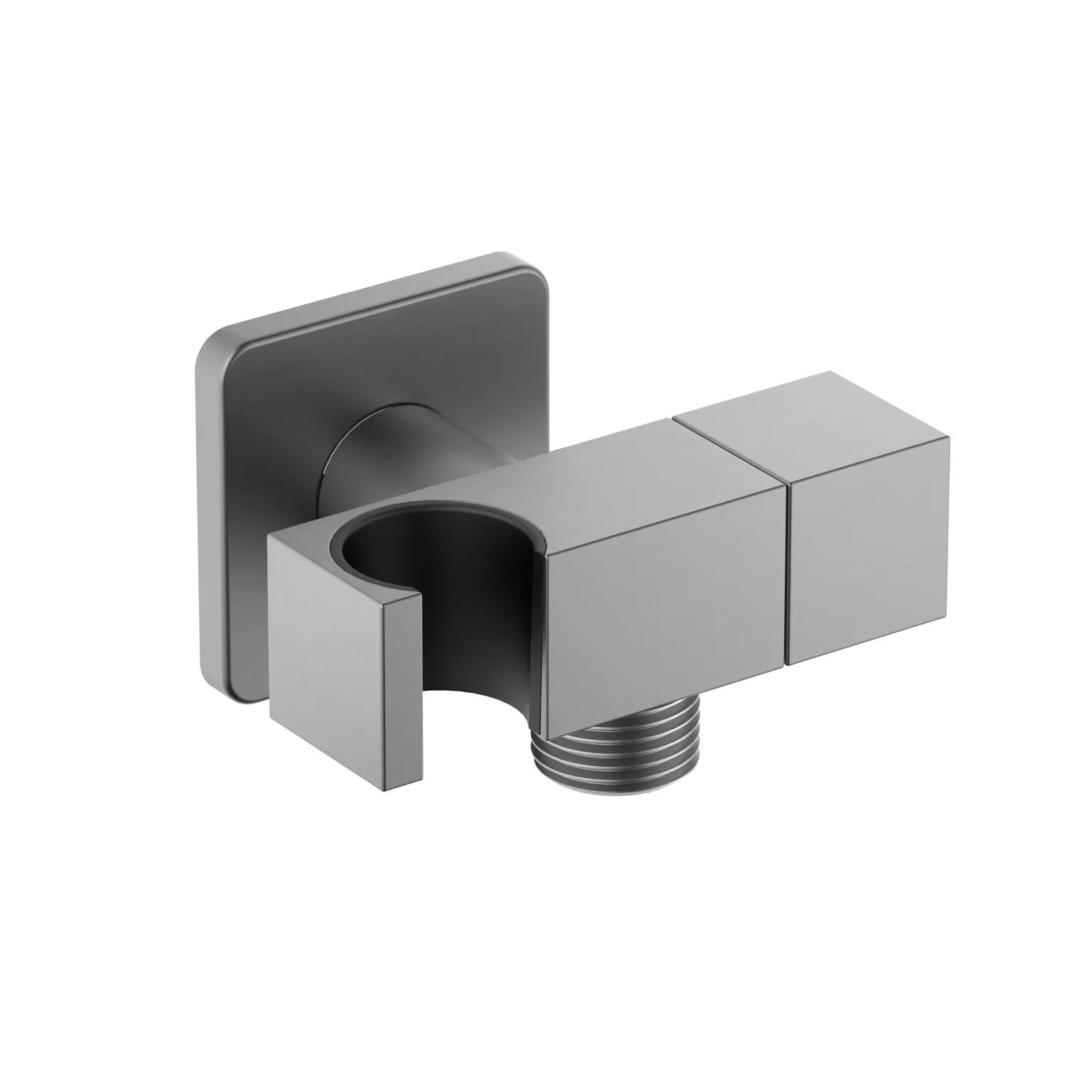 Shattaf Wall Elbow with Shower Holder and Handle – 1/2" Male Inlet & Outlet – WE11 Brushed Gun Metal