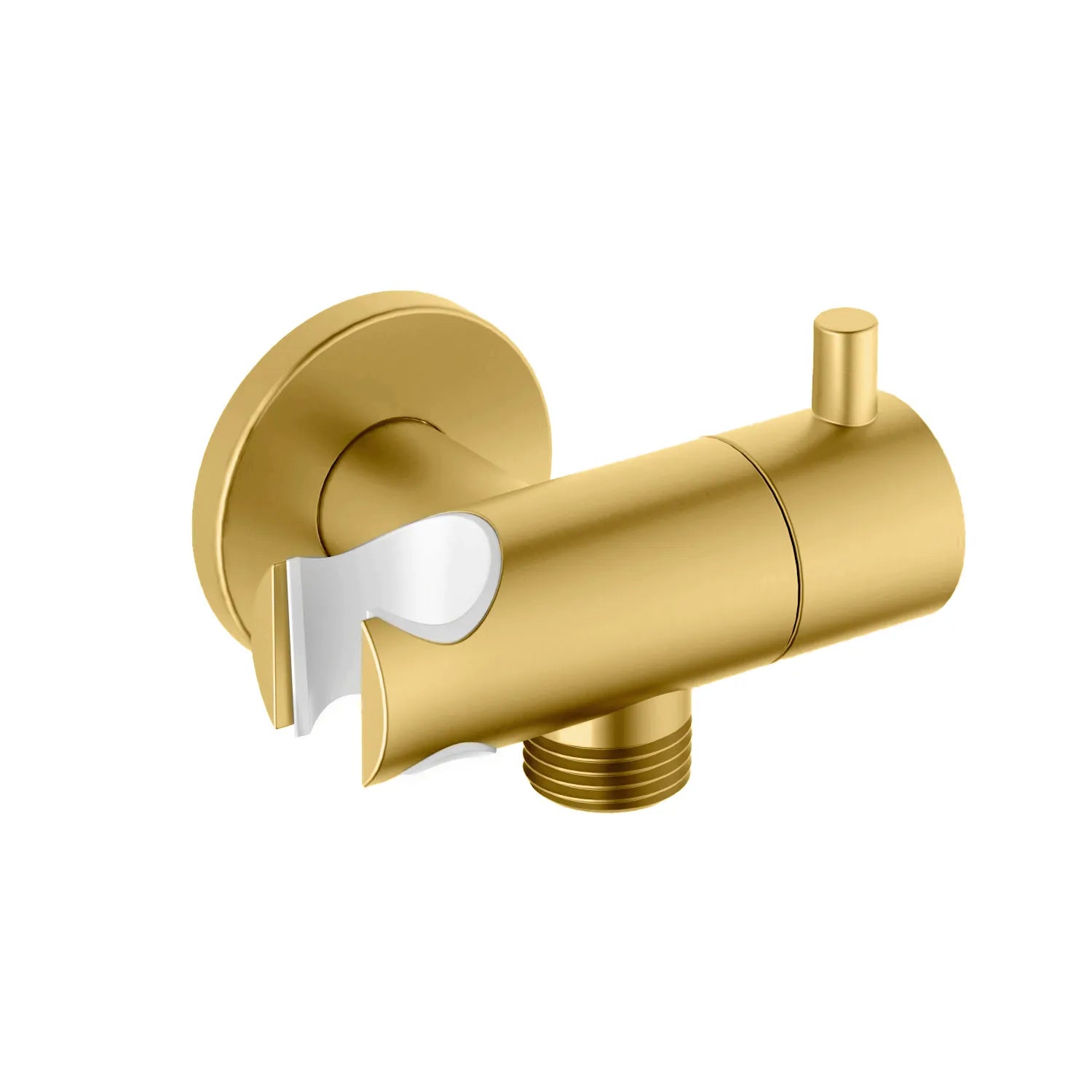 Shattaf Wall Elbow with Shower Holder and Handle – 1/2" Male Inlet & Outlet – WE12 Brushed Gold