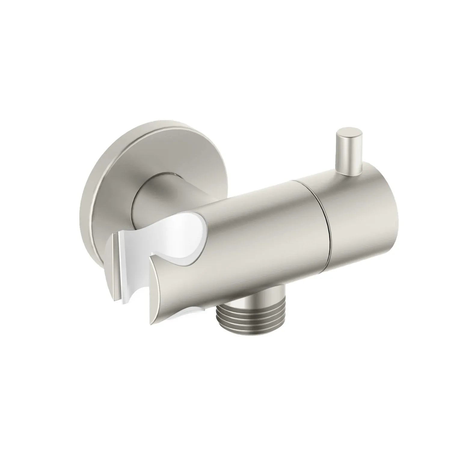 Shattaf Wall Elbow with Shower Holder and Handle – 1/2" Male Inlet & Outlet – WE12 Brushed Nickel