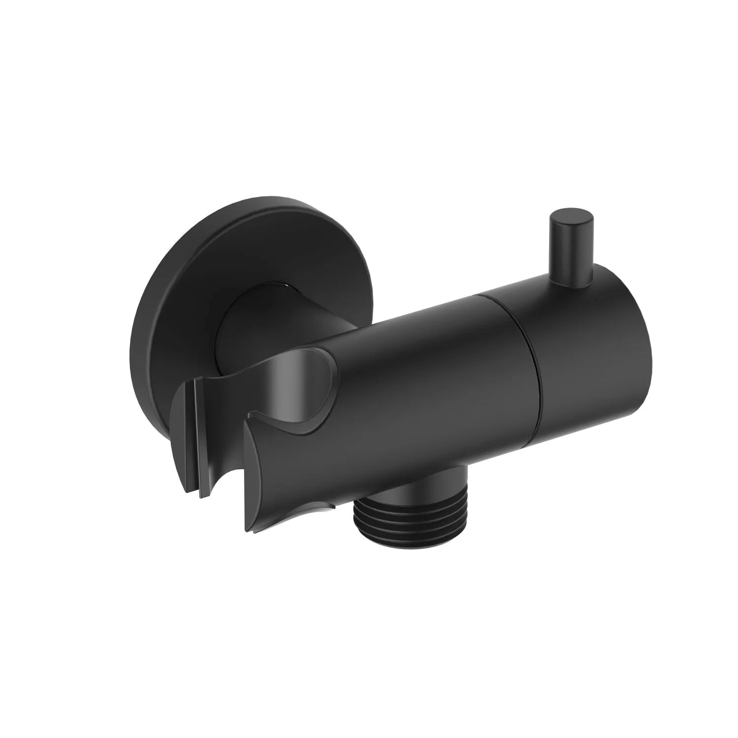 Shattaf Wall Elbow with Shower Holder and Handle – 1/2" Male Inlet & Outlet – WE12 Matte Black