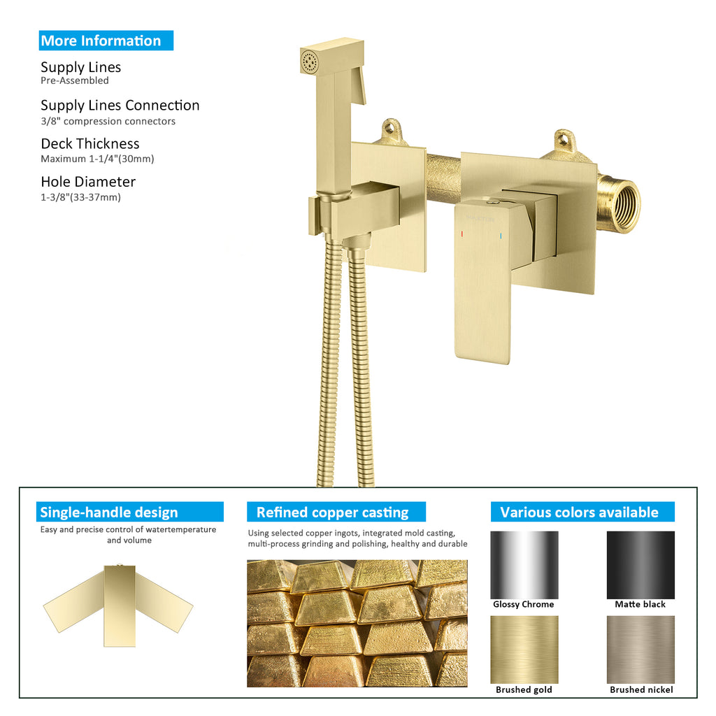 Wall Concealed Hot & Cold Water Bidet Spray Set-AB040200