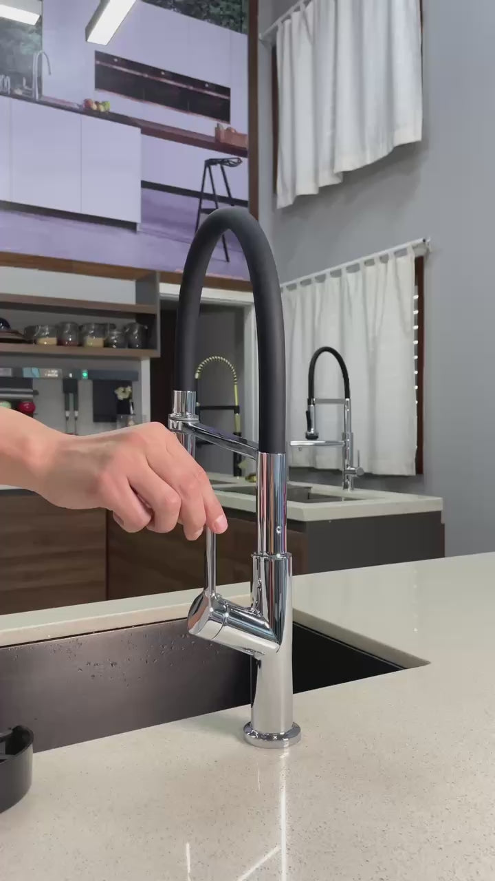 Flexible High-Arc Pull-Down Kitchen Faucet – 360° Swivel Spot-Free Finish – KF1075